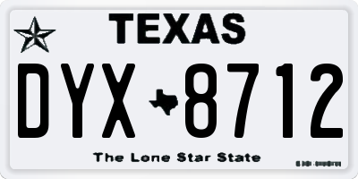 TX license plate DYX8712