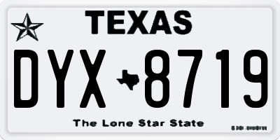 TX license plate DYX8719