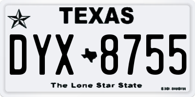 TX license plate DYX8755