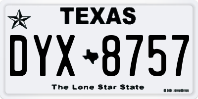 TX license plate DYX8757