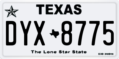 TX license plate DYX8775
