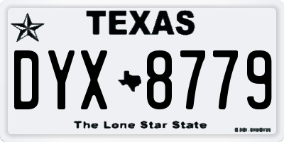 TX license plate DYX8779