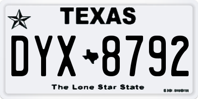 TX license plate DYX8792