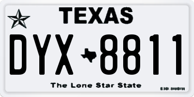 TX license plate DYX8811