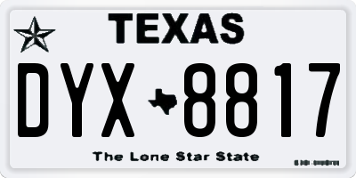 TX license plate DYX8817