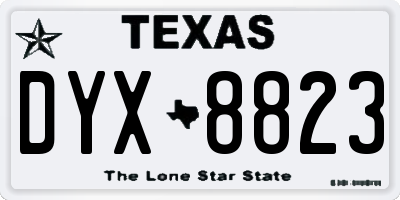 TX license plate DYX8823