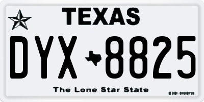 TX license plate DYX8825