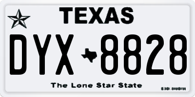 TX license plate DYX8828