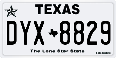 TX license plate DYX8829