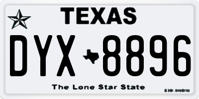 TX license plate DYX8896