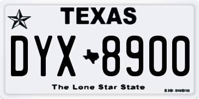 TX license plate DYX8900
