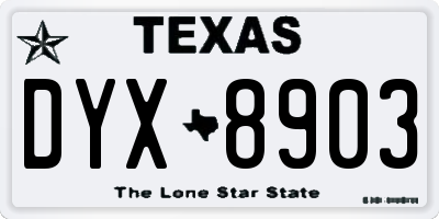 TX license plate DYX8903