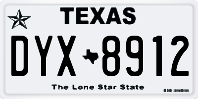 TX license plate DYX8912