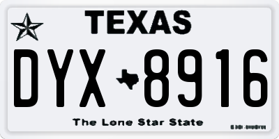 TX license plate DYX8916
