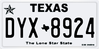 TX license plate DYX8924