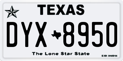 TX license plate DYX8950