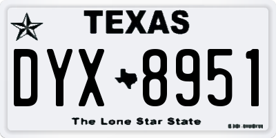 TX license plate DYX8951