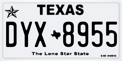 TX license plate DYX8955
