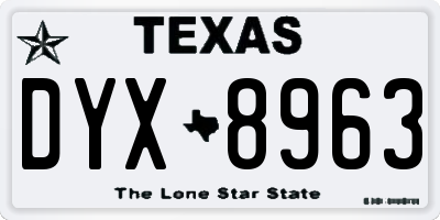 TX license plate DYX8963