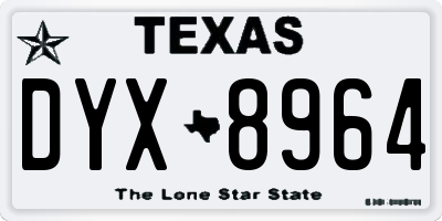 TX license plate DYX8964