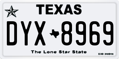TX license plate DYX8969