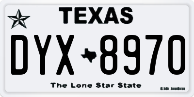 TX license plate DYX8970
