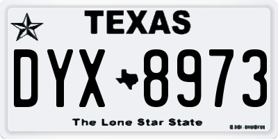 TX license plate DYX8973