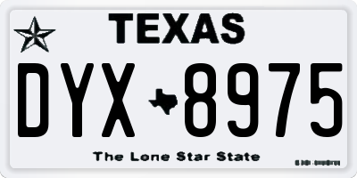 TX license plate DYX8975