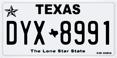 TX license plate DYX8991