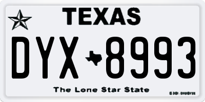 TX license plate DYX8993