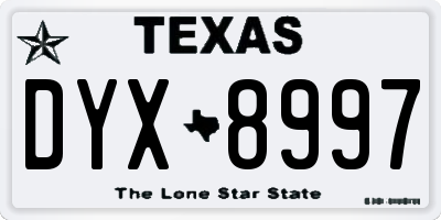 TX license plate DYX8997