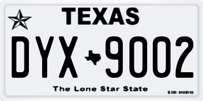 TX license plate DYX9002