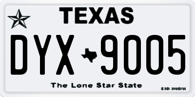 TX license plate DYX9005