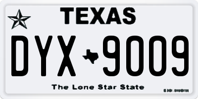 TX license plate DYX9009