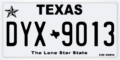 TX license plate DYX9013