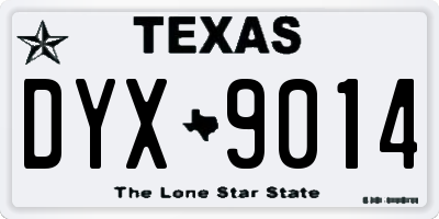 TX license plate DYX9014