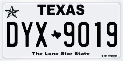 TX license plate DYX9019