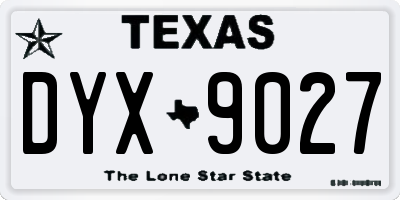 TX license plate DYX9027