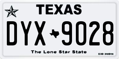 TX license plate DYX9028
