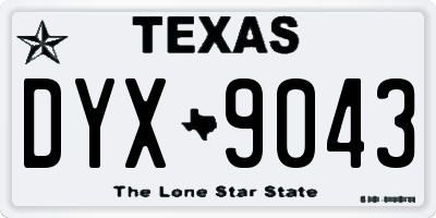 TX license plate DYX9043