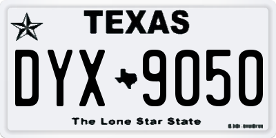 TX license plate DYX9050