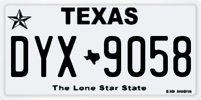 TX license plate DYX9058
