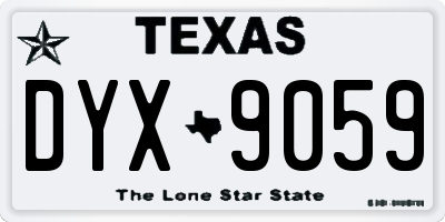 TX license plate DYX9059