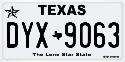 TX license plate DYX9063