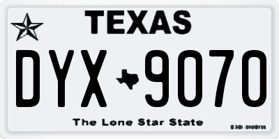 TX license plate DYX9070
