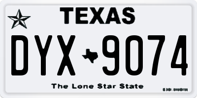 TX license plate DYX9074
