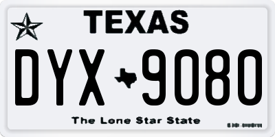 TX license plate DYX9080