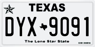 TX license plate DYX9091