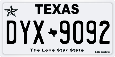 TX license plate DYX9092