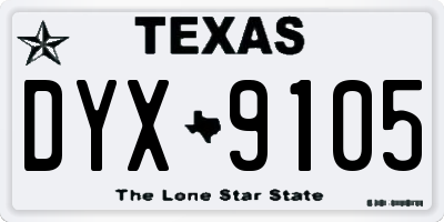 TX license plate DYX9105